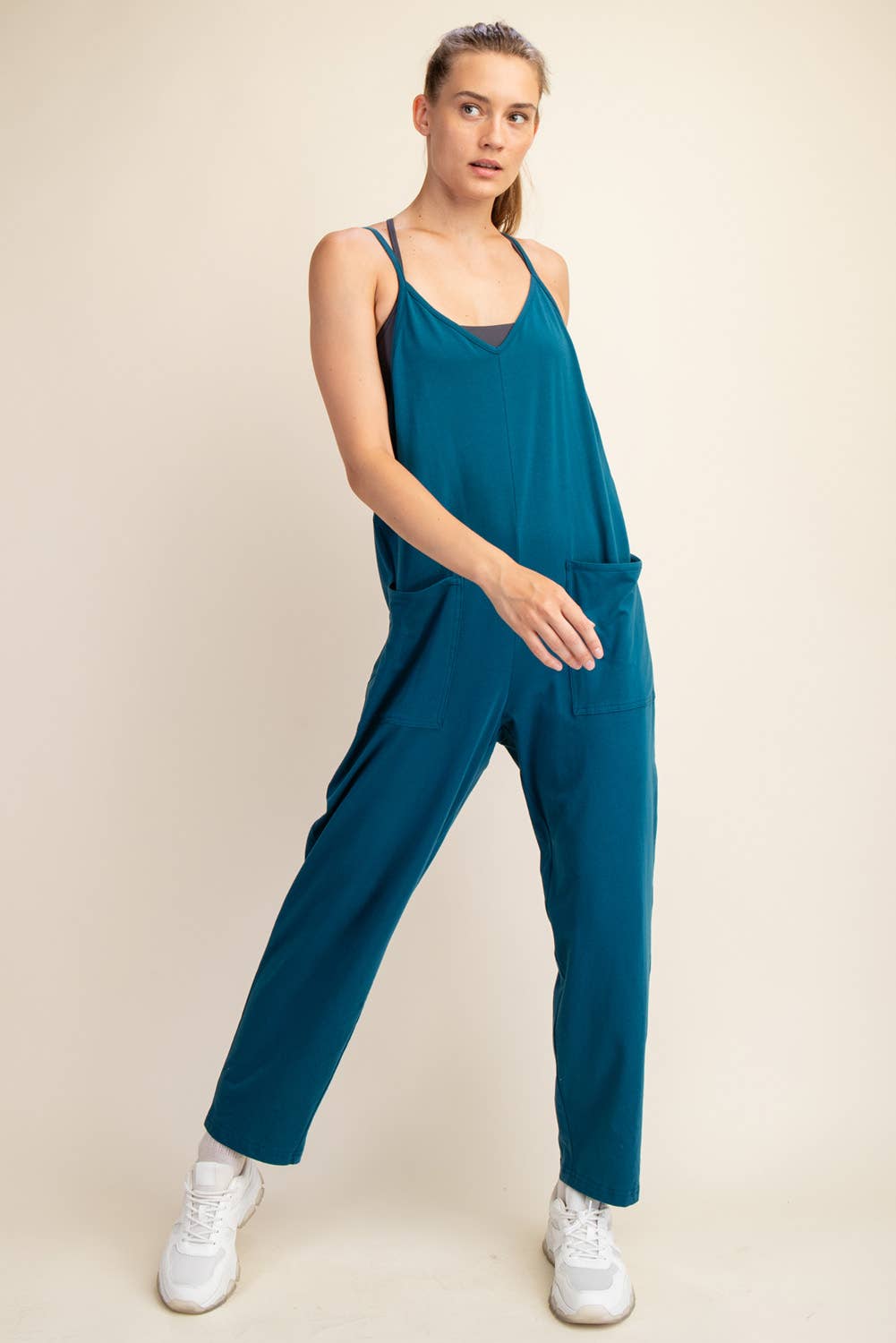 relaxed fit sleeveless jumpsuit 