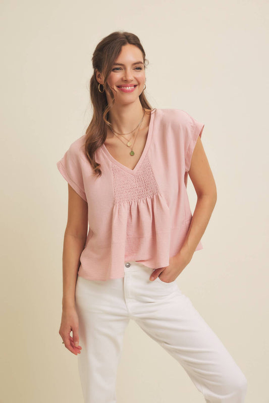 Ava Top in Blush Pink