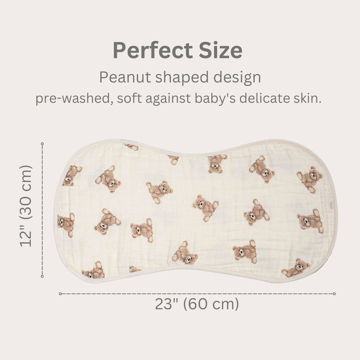 Bamboo Muslin Burp Cloth Set 2-Pack (Teddy/Taupe)