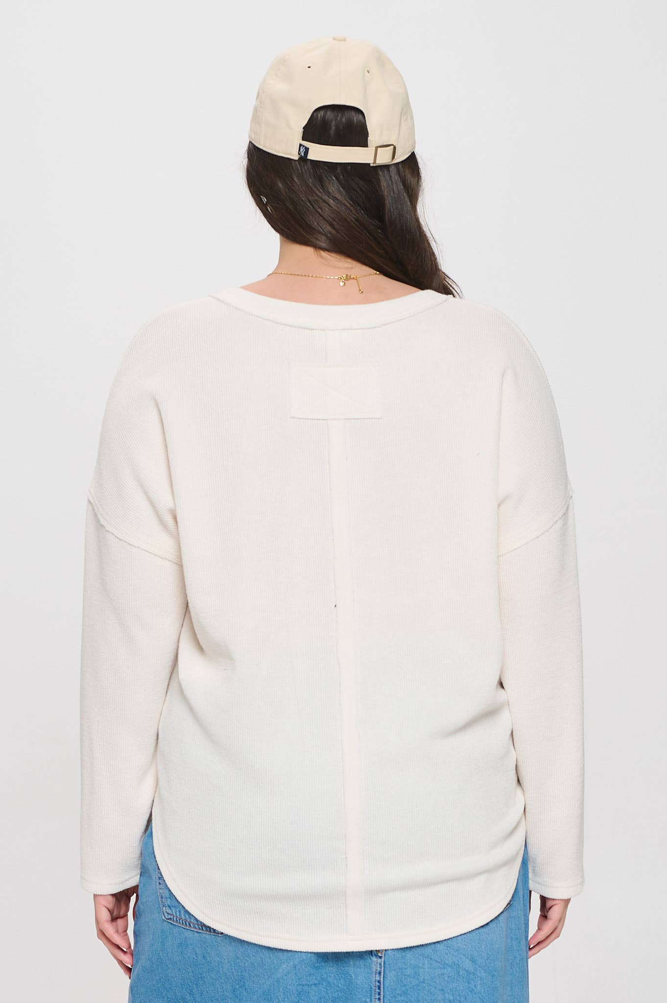 Solid Knit Top in Cream (Plus Size)