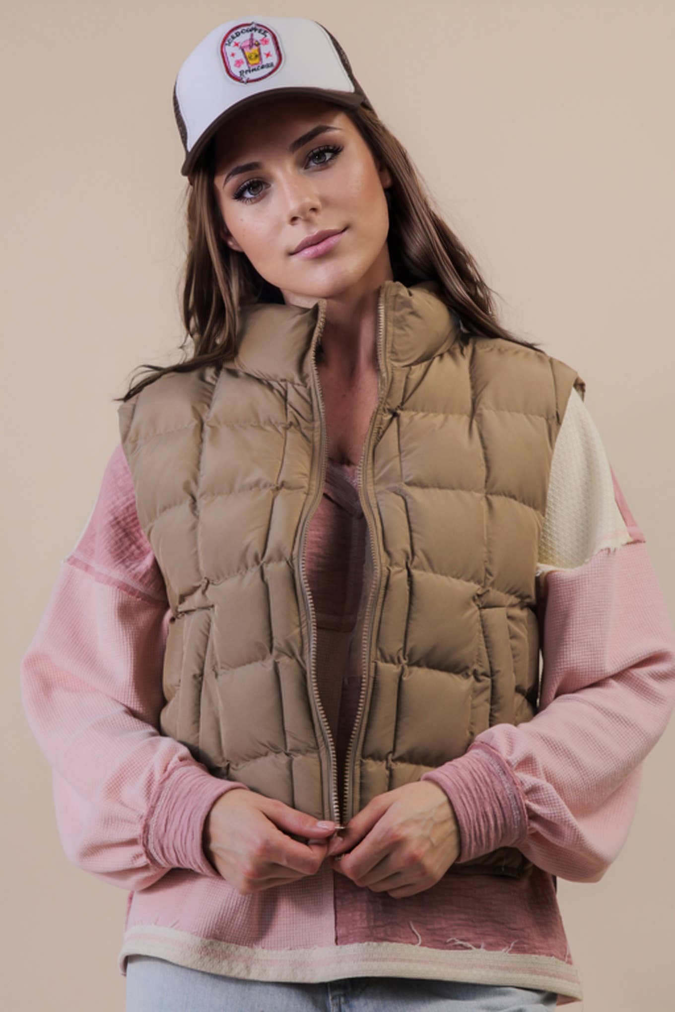 Puffer Vest in Mocha