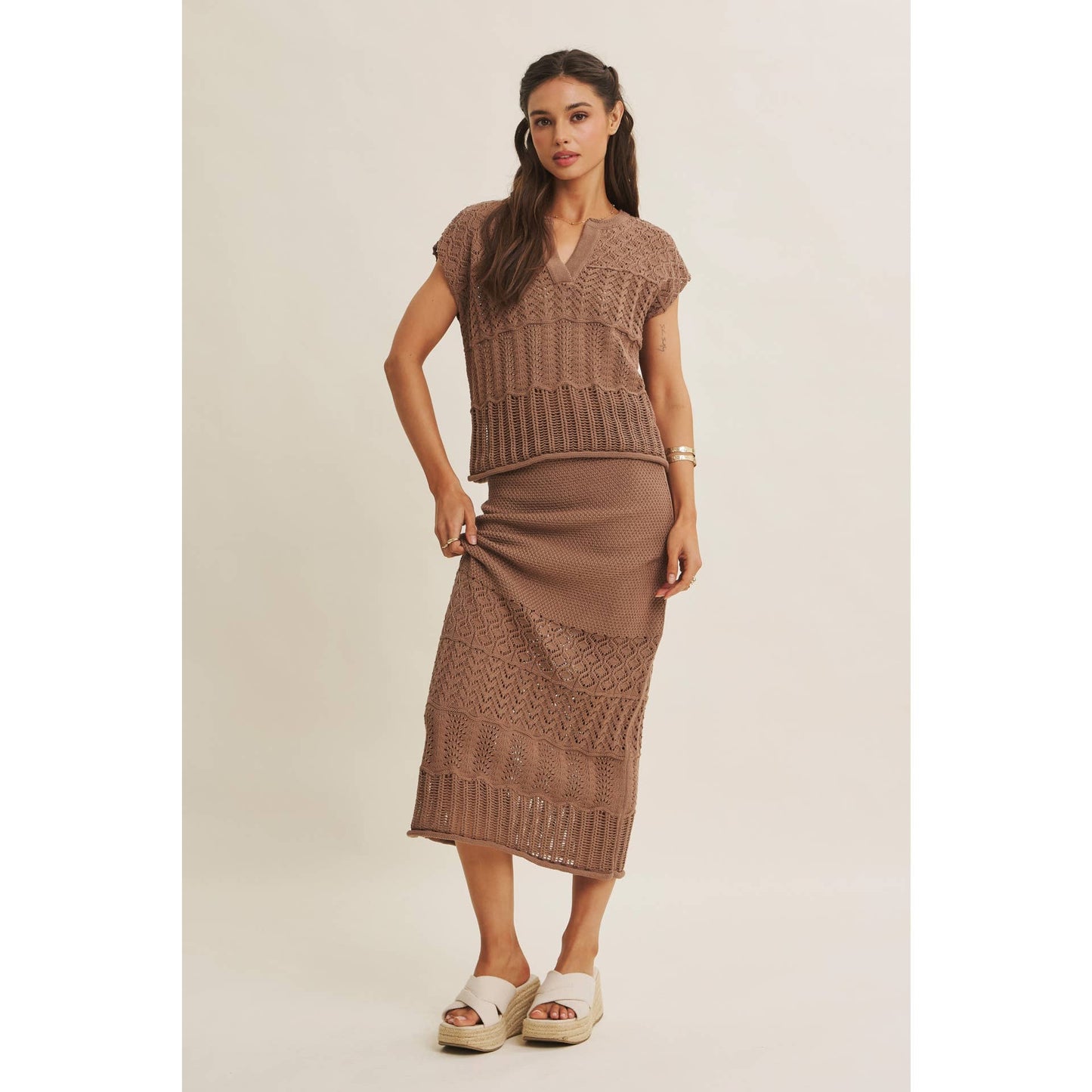 Ophelia Knit Skirt in Mocha