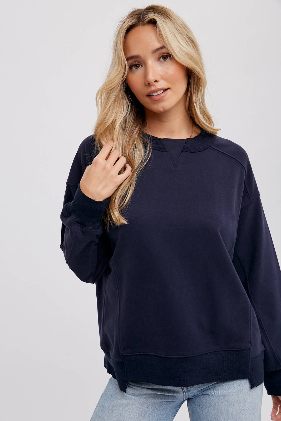 Boxy Sweatshirt in Navy