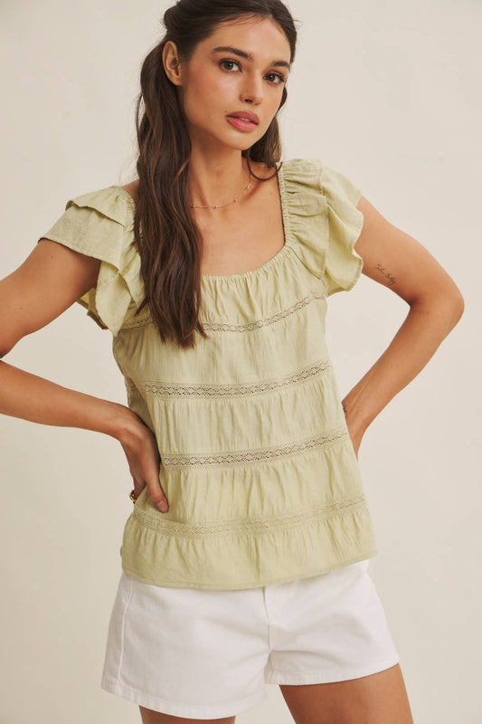 Boho Ruffle Sleeved Top