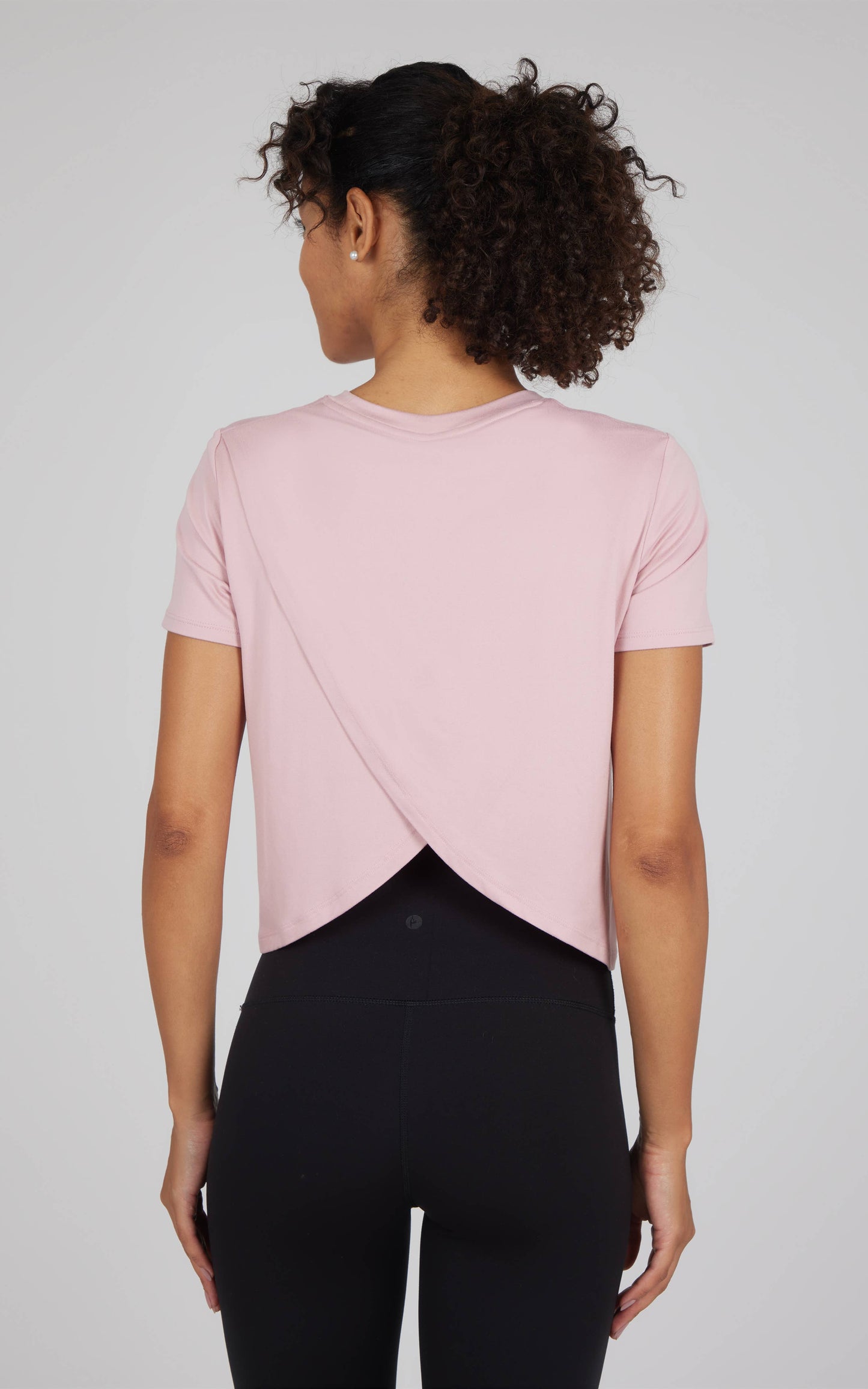 Super Soft Short Sleeve Tee with Tulip Back in Pink by 90 Degree by Reflex