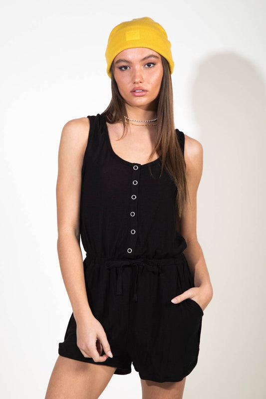The Bobby Romper in Black