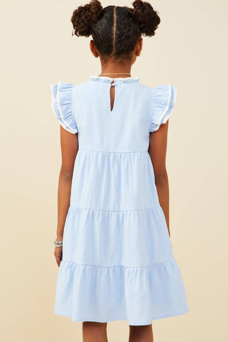 Girls Ruffle Dress in Blue