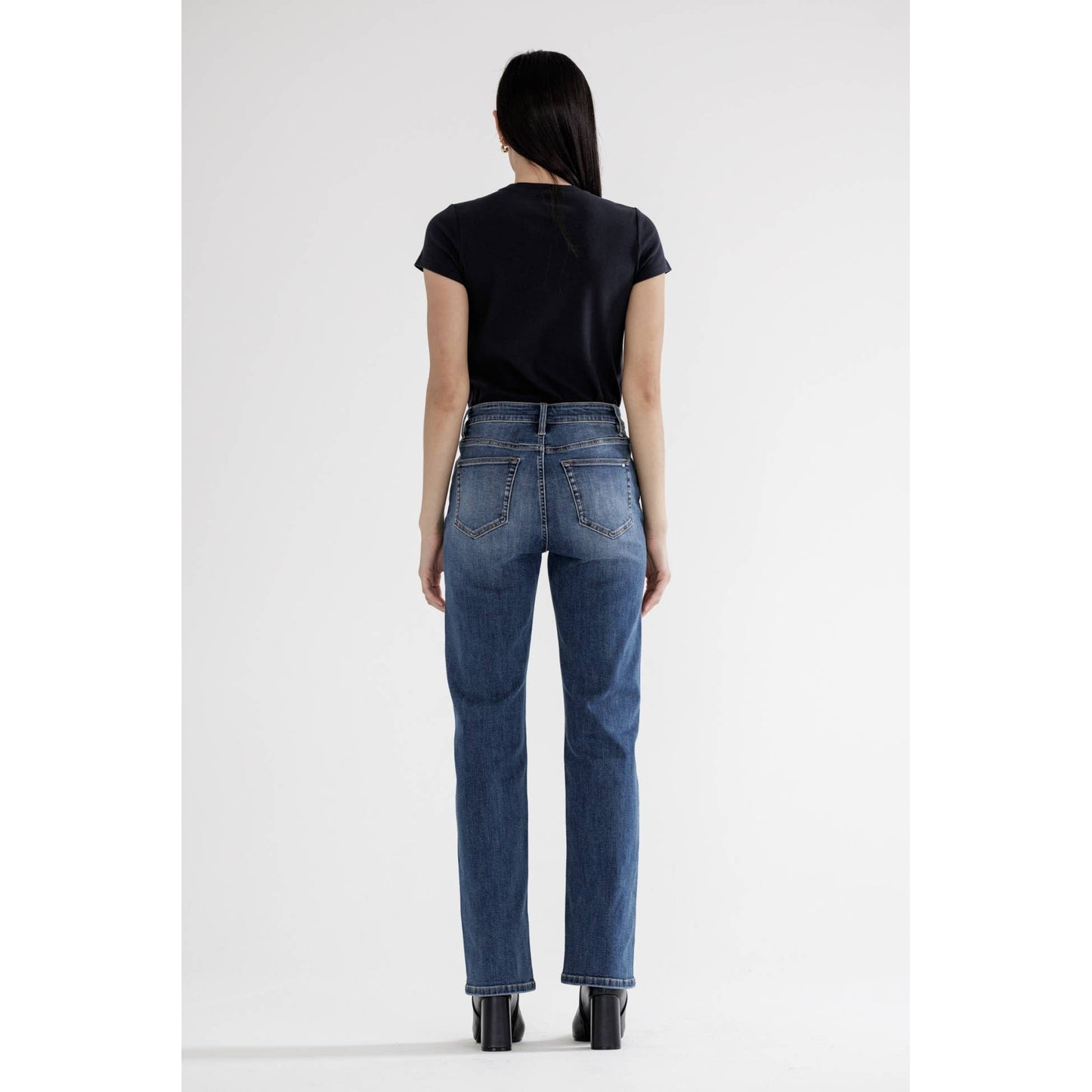 High Rise Straight Leg Do You Blue Denim by Mica Denim