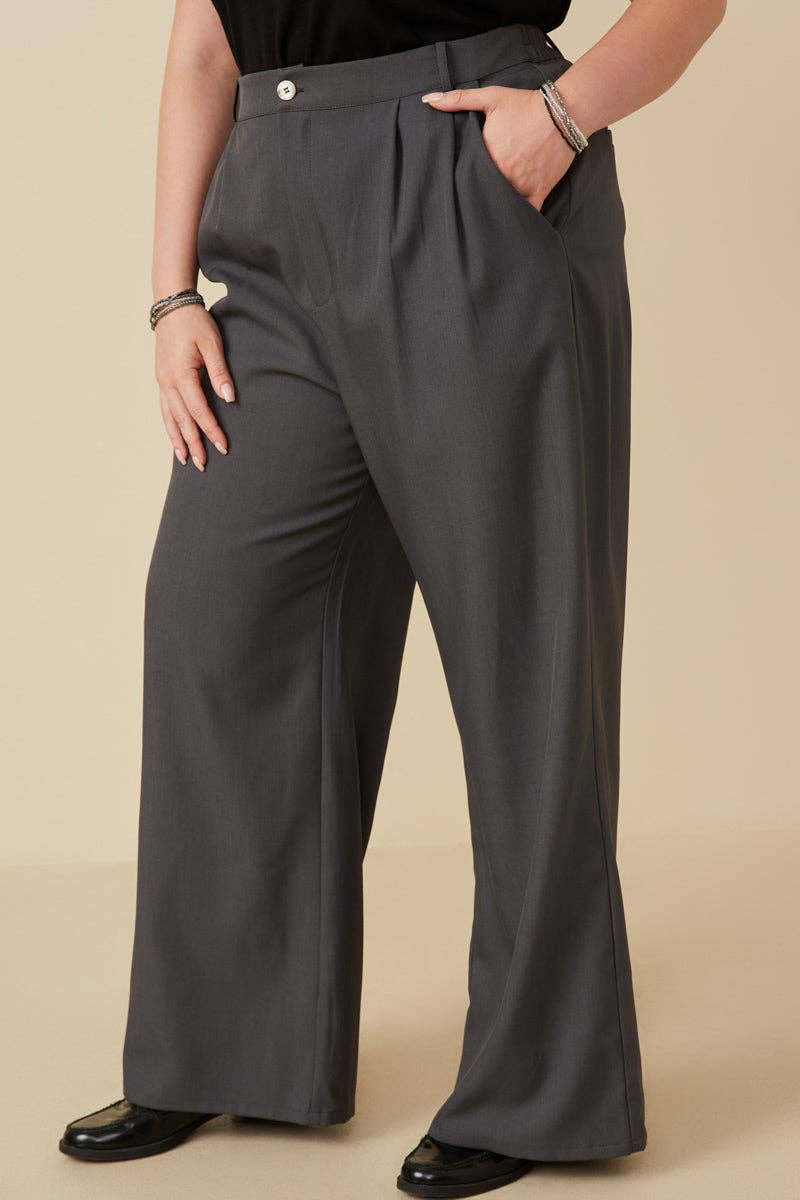 Wide Leg Trousers in Charcoal