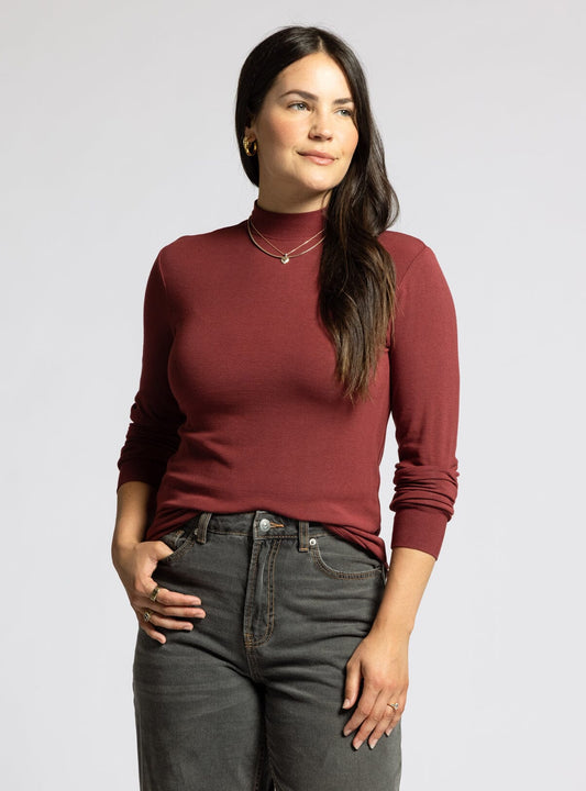 Liz Top by Thread and Supply in New Maroon