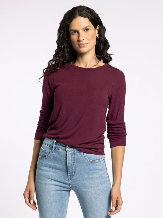 Stacy Top by Thread and Supply in Deep Maroon