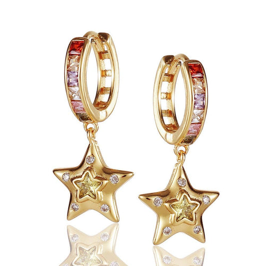 Gold Plated 5 point star earring ***Final Sale / No returns***