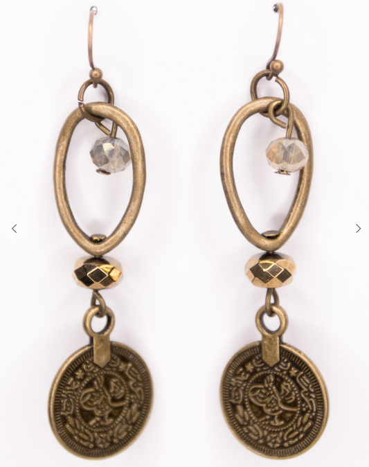 Coin dangle earrings