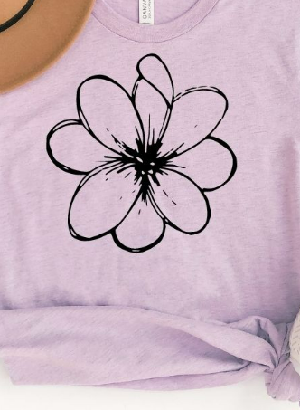 Blossom Tee in Heathered Lilac***Final sale no returns***