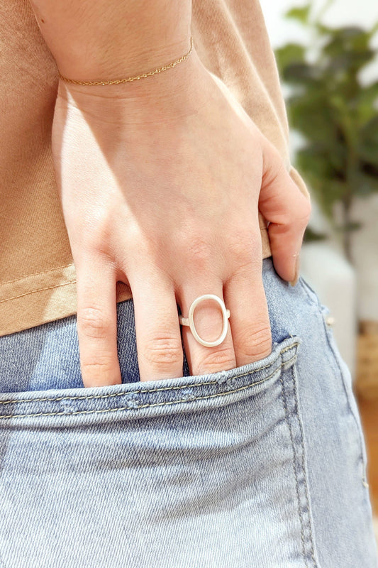 Nora Ring in Satin Silver